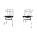 Manhattan Comfort Madeline Chair, Silver and Black, PK2 2-197AMC1